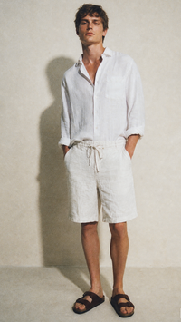 Ecru Linen Short