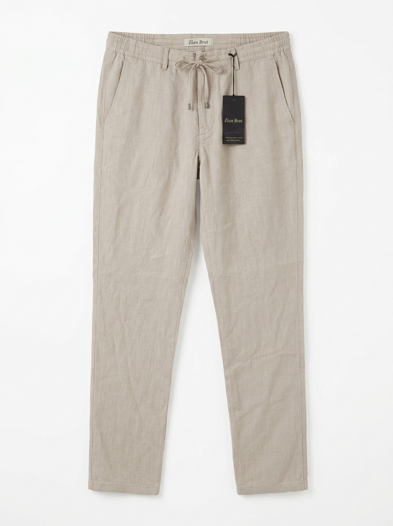 Beige Linen Trouser