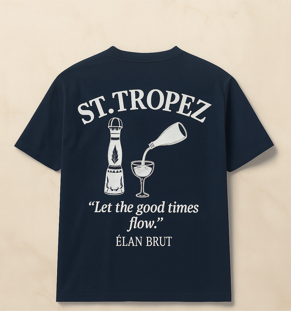 Élan Brut “Saint-Tropez Edition” Premium Tişört – Let the Good Times Flow