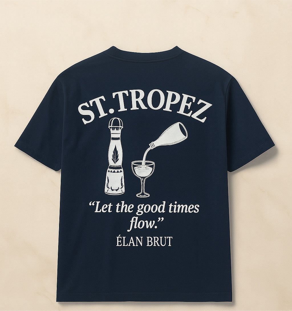 Élan Brut “Saint-Tropez Edition” Premium Tişört – Let the Good Times Flow