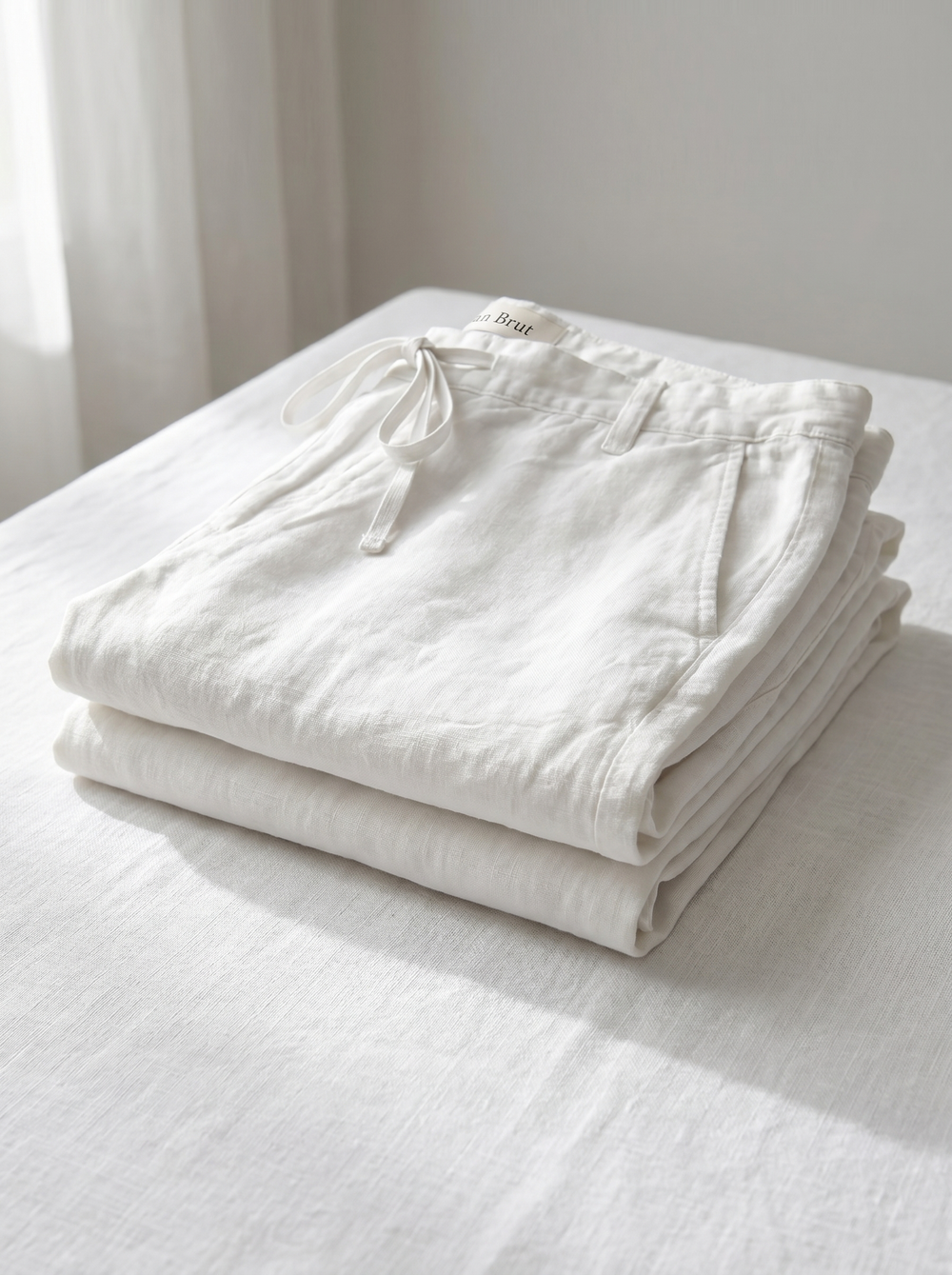 Ecru Linen Short