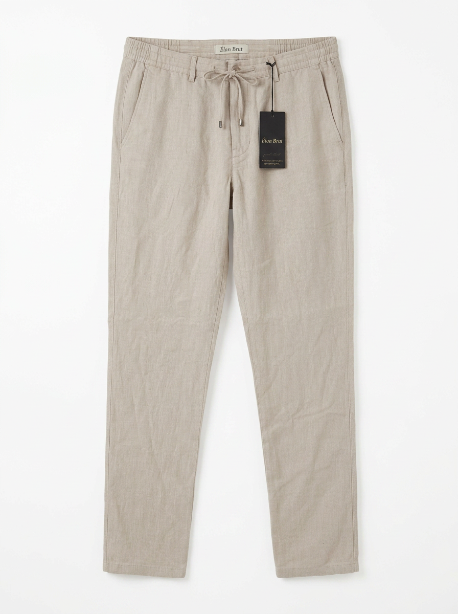 Beige Linen Trouser